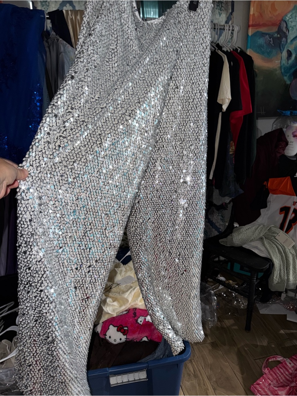 Silver Sequin Women’s pants - Shimmering Evening Style